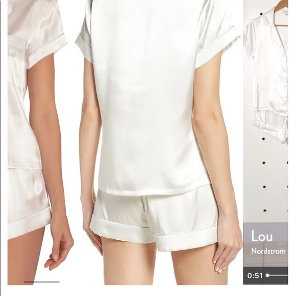 In Bloom by Jonquil Bride white satin pajama set - Picture 3 of 8